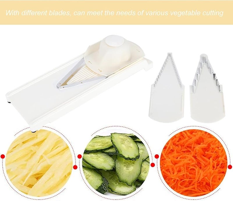 3 In 1 Stainless Steel Mandoline Slicer With Hand Guard Multifunctional Vegetable Potato Cheese Grater - Image 4